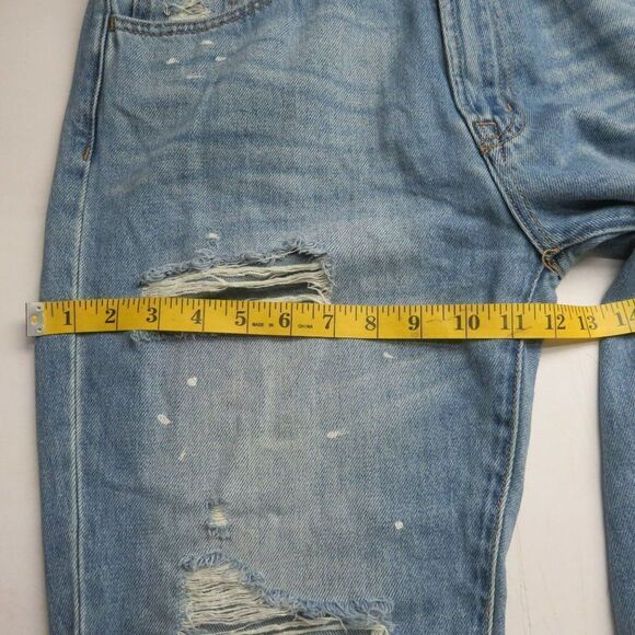 Alter'd State Destressed Straight Leg Jeans Size 30 Light Wash Blue Denim 34X27 - Picture 9 of 13